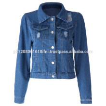 Good quality custom made jeans jacket for women and girls